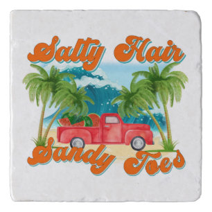 Salty Hair, Sandy Toes   Tropical Truck & Beach Trivet