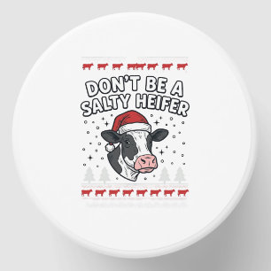 Salty Heifer Christmas Cow Funny Vintage Engraving Mini Candle Favors
