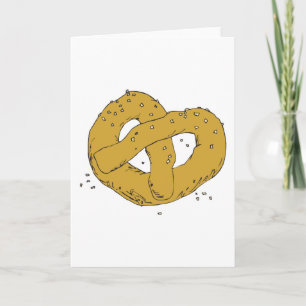 salty hot soft pretzel card