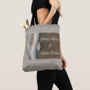 Salty Kisses & Salty Wishes Beach House Coastal Tote Bag