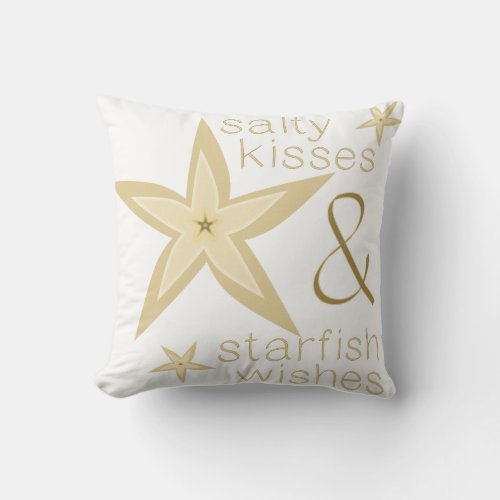 Salty Kisses Starfish Wishes Pillow