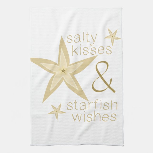 Salty Kisses Starfish Wishes Towel (Vertical)