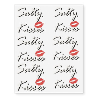 Salty Kisses Tropical Decor Temporary Tattoo