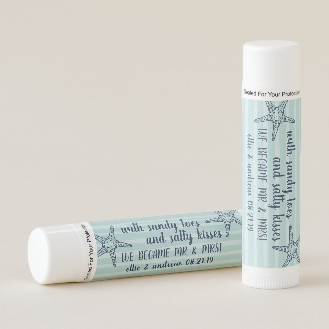 Salty Kisses | Wedding Favor Lip Balm | Zazzle