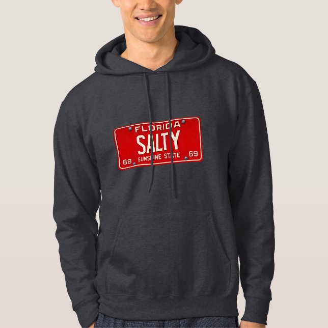 Salty Life 1969 | Retro Florida License Plate Surf Hoodie (Front)