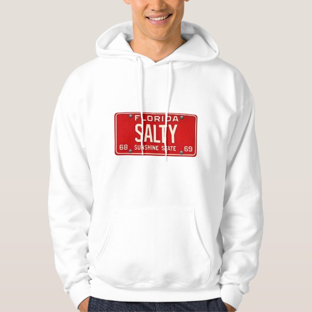 Salty Life 1969 | Retro Florida License Plate Surf Hoodie (Front)