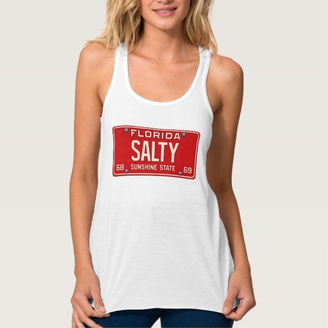 Salty Life 1969 | Retro Florida License Plate Surf Tank Top (Front)