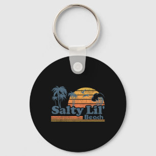 Salty Lil Beach Funny Summer Vacation Vintage Surf Keychain