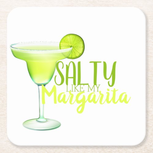 Salty Margarita Square Paper Coaster