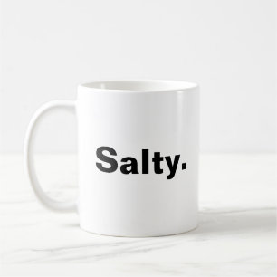 salty one word minimalism design coffee mug