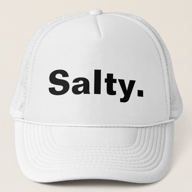 salty one word minimalism design  trucker hat (Front)