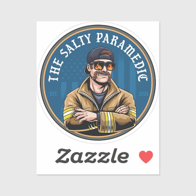 Salty Paramedic HD Blue Sticker (Sheet)