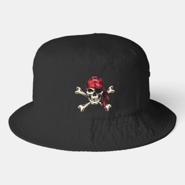 Salty Pirate Set Sail in Style  Bucket Hat (Front)