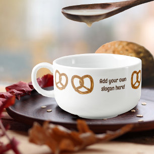 Salty Pretzel Bread Loaves with Your Text or Name Soup Mug