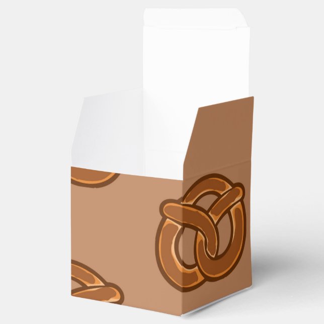 Salty Pretzels Lovers Food Bakers Loop Shape Favor Boxes (Opened)