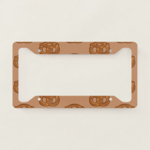Salty Pretzels Lovers Food Bakers Loop Shape License Plate Frame
