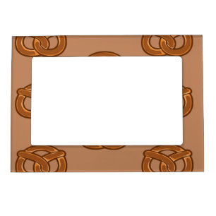 Salty Pretzels Lovers Food Bakers Loop Shape Magnetic Frame