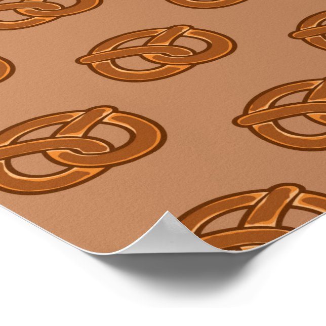 Salty Pretzels Lovers Food Bakers Loop Shape Poster (Corner)