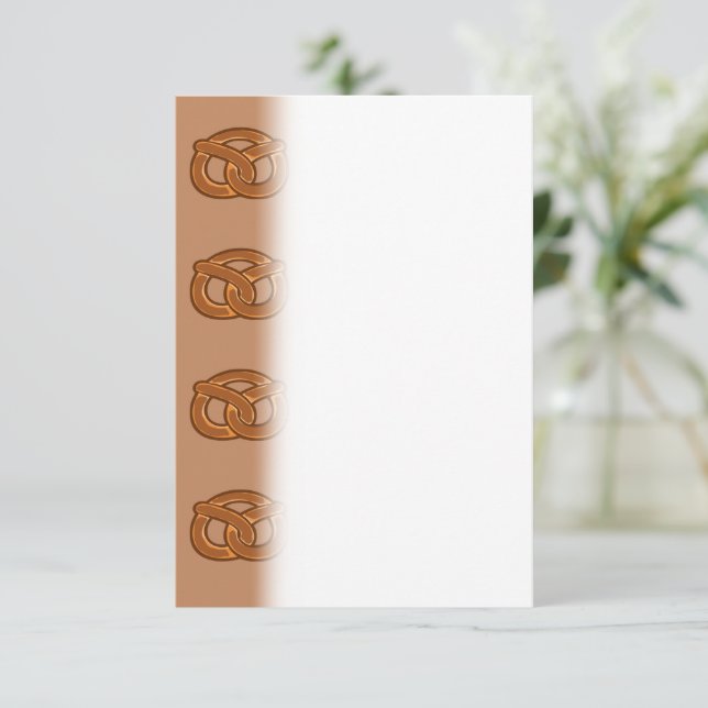 Salty Pretzels Lovers Food Bakers Loop Shape Thank You Card (Standing Front)