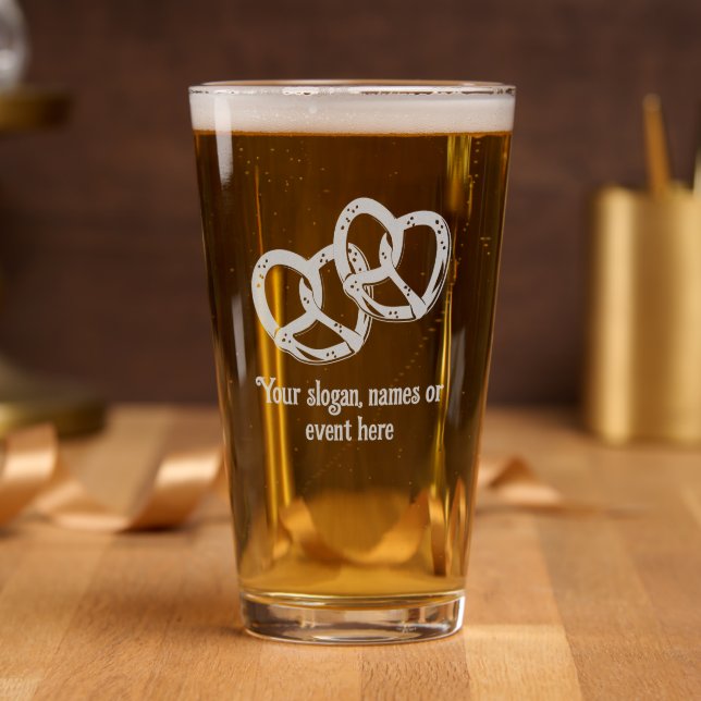 Salty Pretzels - Perfect Beer Food - own slogan Pint Glass (Party)