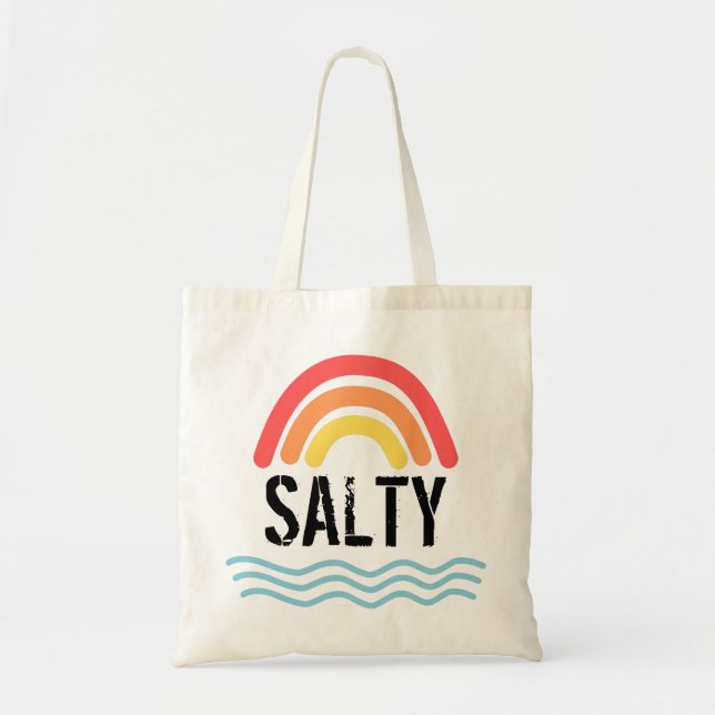 Salty Rainbow And Sea Tote Bag (Front)