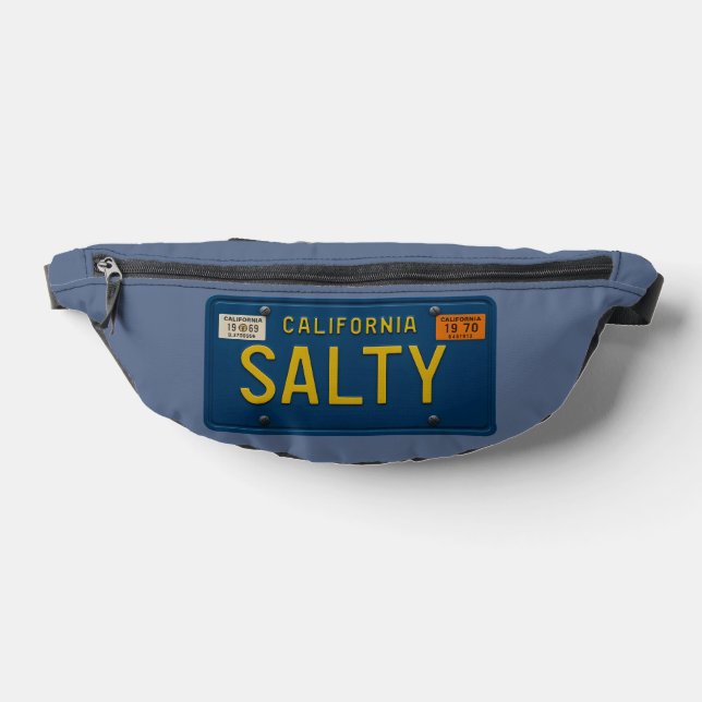 Salty -Retro 1969 California License Plate Graphic Fanny Pack (Lay Down)