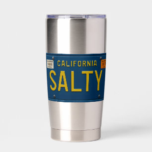 Salty -Retro 1969 California License Plate Graphic Insulated Tumbler