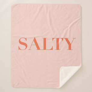SALTY Sarcastic Typography Design in Orange Red Sherpa Blanket