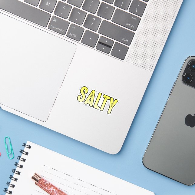 Salty, sarcastic word meme sticker (Laptop w/ iPhone)