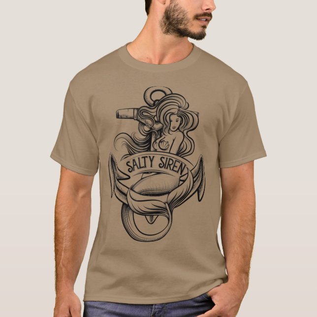 Salty Siren  Girls Trip Cruise Mermaid Nautical T-Shirt (Front)