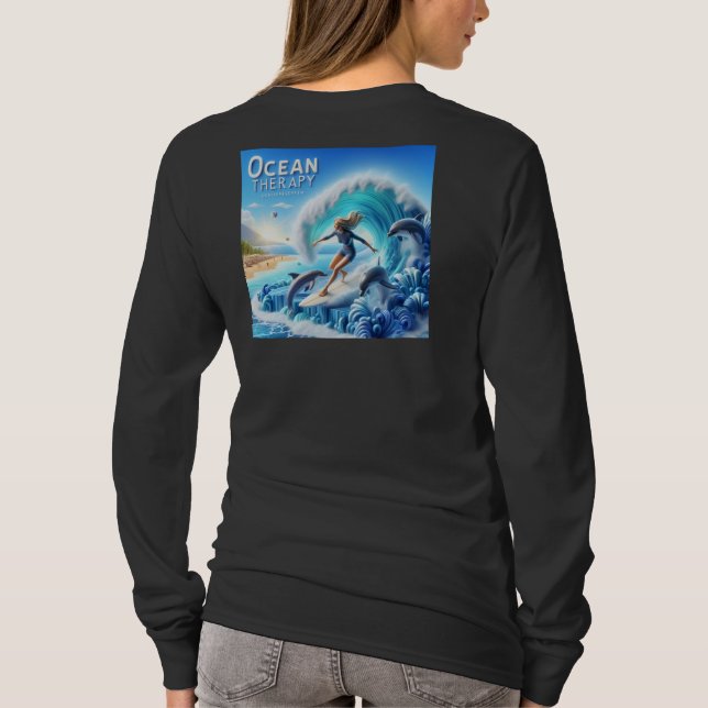Salty Sisterhood Trio Girls Beach Walk Surfer T-Shirt (Back)
