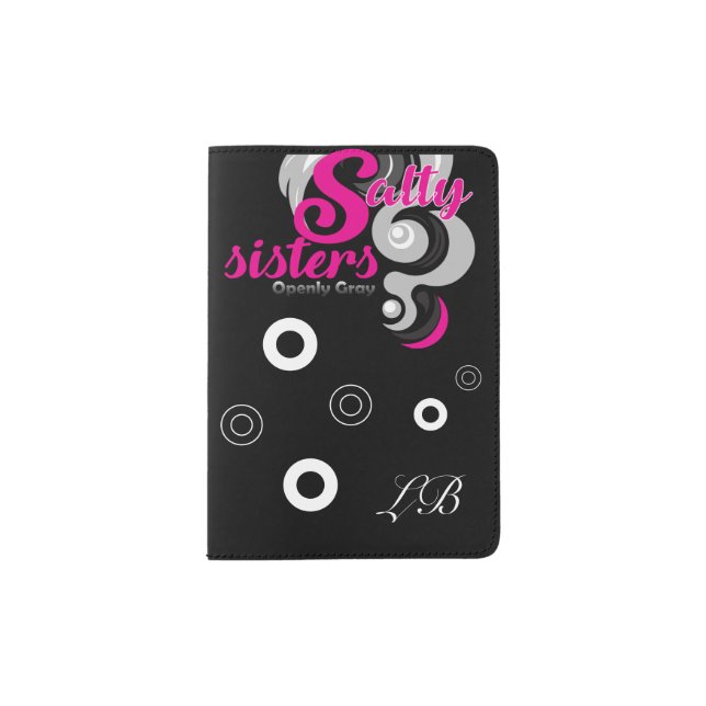 Salty Sisters passport holder. Gray hair movement. Passport Holder (Front)