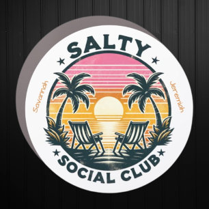 Salty Social Club   Custom Couple's Cruise Door Car Magnet