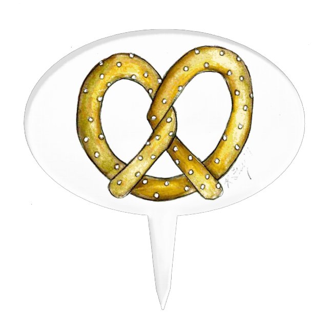 Salty Soft Pretzel Carnival Food NYC Snack Cake Topper (Front)