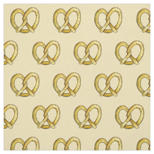 Salty Soft Pretzel Carnival NYC Street Snack Food Fabric (Swatch)