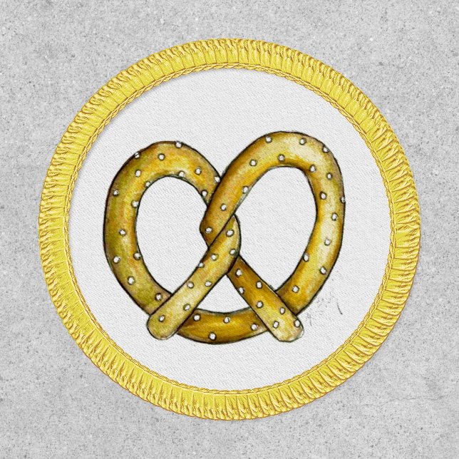 Salty Soft Pretzel Snack Food NYC Street Vendor Patch (Front)