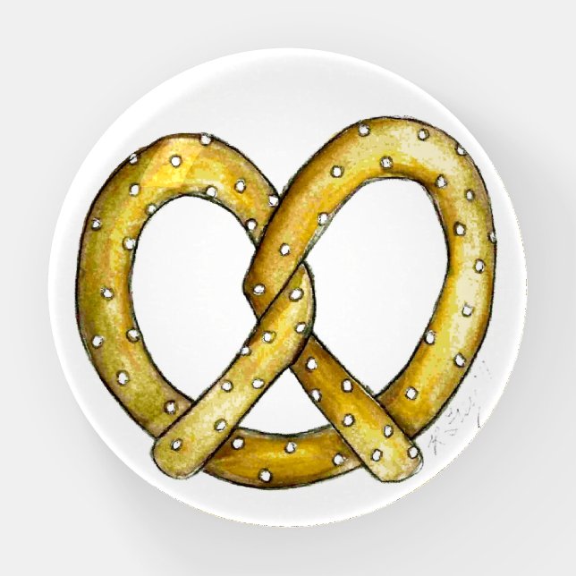 Salty Soft Pretzel Twist NYC Street Vendor Food Paperweight (Front)