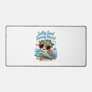 Salty Soul Sunny Heart Turtle Summer Desk Mat