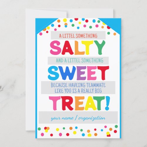 Salty Sweet Treat Tag Something Salty and SweetT Invitation