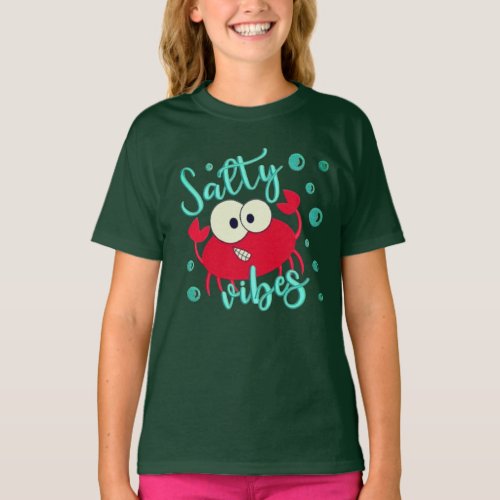 Salty vibes red tropical crab summer T_Shirt