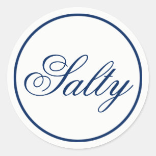 "Salty" Wedding Favor & Welcome Bag Sticker - Navy