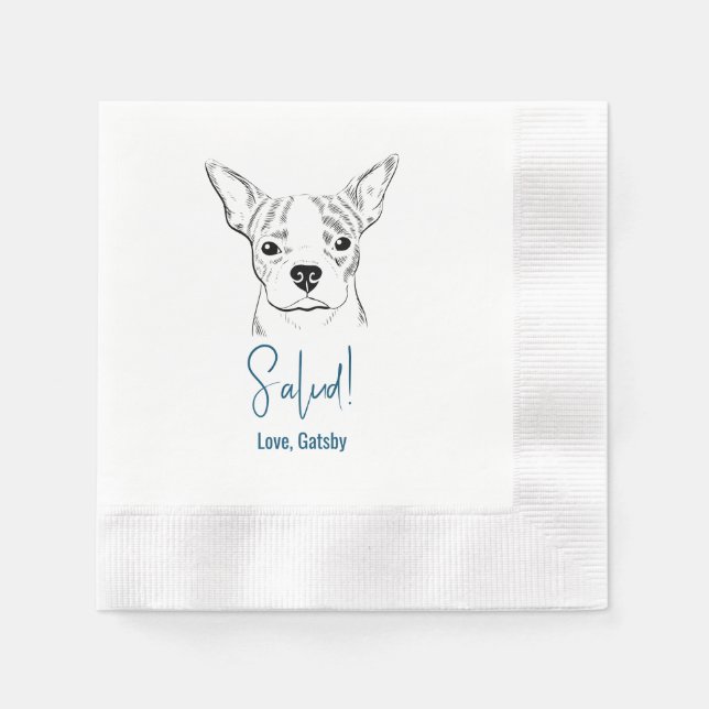 Salud! Boston Terrier Wedding Napkins (Front)