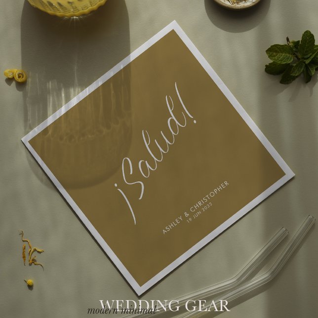 ¡Salud! Gold Minimal Any Occasion Cocktail Napkins (Creator Uploaded)