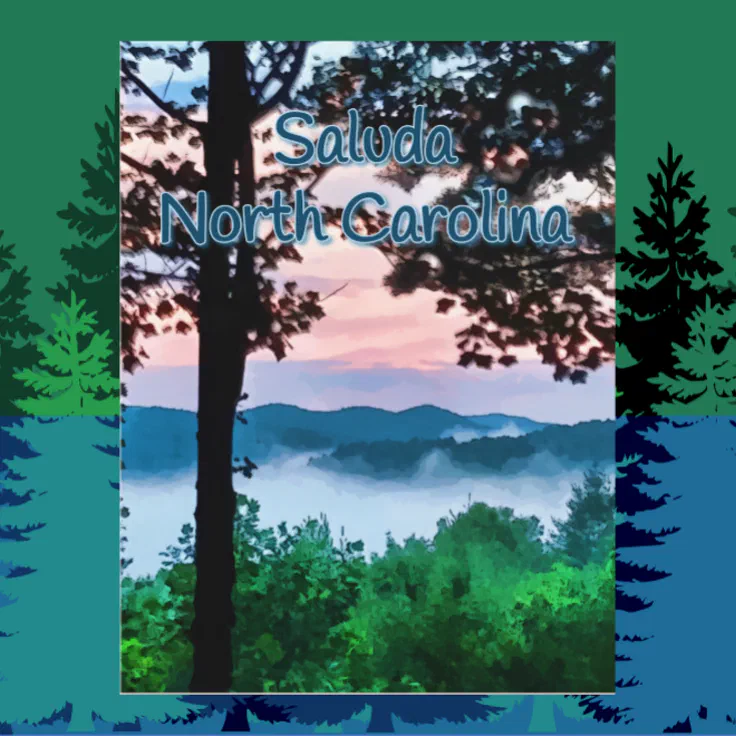 Saluda, NC Mountain View and Sunset Postcard Zazzle