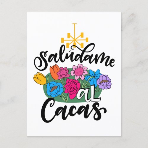 Saludame Al Cacas hand lettered Postcard