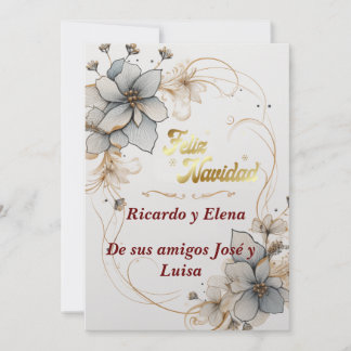 Saludo Merry Christmas elegant and delicate Holiday Card
