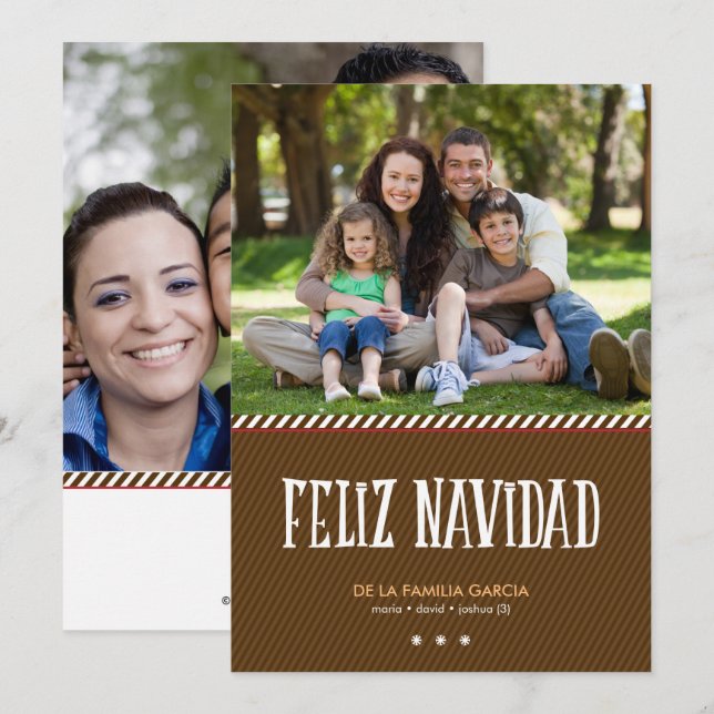 Saludo militar de la Navidad de Brown Holiday Card (Front/Back)