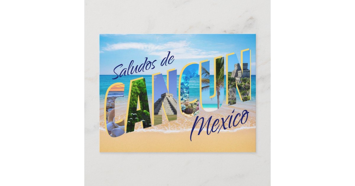 Saludos de Cancun, Greetings from Cancun Postcard | Zazzle