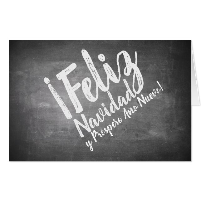 Saludos De Navidad en La Pizarra Card (Front Horizontal)