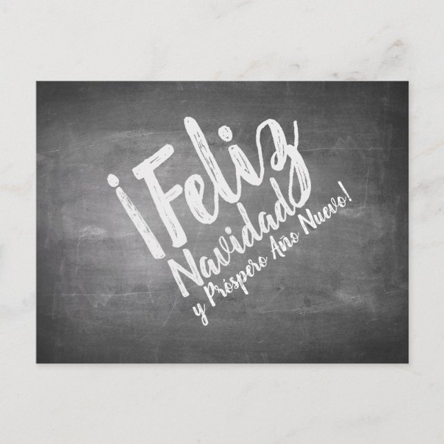 Saludos De Navidad en La Pizarra Holiday Postcard (Front)